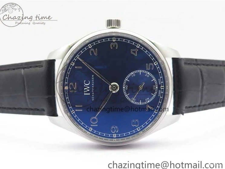 MIROTIME 0112 TimelessDesign Portuguese IW358304 ZF 1:1 Best Edition SS Blue Dial on Leather Strap A 7078